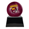 Image of Football Cremation Urn with Optional Washington Commanders Ball Decor and Custom Metal Plaque