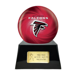Football Cremation Urn with Optional Atlanta Falcons Ball Decor and Custom Metal Plaque -  product_seo_description -  Sports Urn -  Divinity Urns.