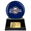 Image of Baseball Cremation Urn with Optional Milwaukee Brewers Ball Decor and Custom Metal Plaque -  product_seo_description -  Baseball -  Divinity Urns.