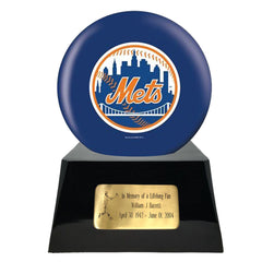 Baseball Cremation Urn with Optional New York Mets Ball Decor and Custom Metal Plaque -  product_seo_description -  Baseball -  Divinity Urns.