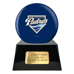 Baseball Cremation Urn with Optional San Diego Padres Ball Decor and Custom Metal Plaque -  product_seo_description -  Baseball -  Divinity Urns.