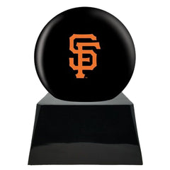 Baseball Cremation Urn with Optional San Francisco Giants Ball Decor and Custom Metal Plaque