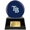 Image of Baseball Cremation Urn with Optional Tampa Bay Rays Ball Decor and Custom Metal Plaque - product_seo_description - Baseball - Divinity Urns.
