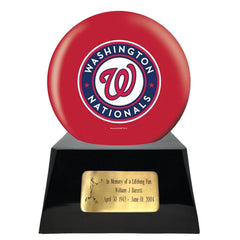 Baseball Cremation Urn with Optional Washington Nationals Ball Decor and Custom Metal Plaque -  product_seo_description -  Baseball -  Divinity Urns.