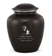 Grace Fishing Custom Engraved Adult Cremation Urn for Ashes in Black,  Grace Urns - Divinity Urns
