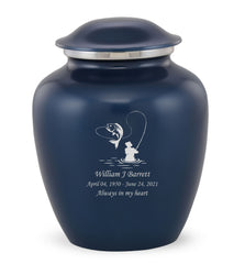 Grace Fishing Custom Engraved Adult Cremation Urn for Ashes in Blue,  Grace Urns - Divinity Urns