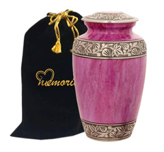 Classic Lotus Pink Alloy Cremation Urn