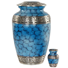 Classic Ocean Blue Fire Cremation Urn -  product_seo_description -  Alloy Urns -  Divinity Urns.