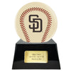 Image of Baseball Cremation Urn with Optional Ivory San Diego Padres Ball Decor and Custom Metal Plaque -  product_seo_description -  Baseball -  Divinity Urns.
