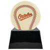 Image of Baseball Cremation Urn with Optional Ivory Baltimore Orioles Ball Decor and Custom Metal Plaque -  product_seo_description -  Baseball -  Divinity Urns.
