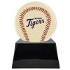 Image of Baseball Cremation Urn with Optional Ivory Detroit Tigers Ball Decor and Custom Metal Plaque -  product_seo_description -  Baseball -  Divinity Urns.