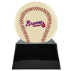 Image of Baseball Cremation Urn with Optional Ivory Atlanta Braves Ball Decor and Custom Metal Plaque -  product_seo_description -  Baseball -  Divinity Urns.