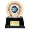 Image of Baseball Cremation Urn with Optional Ivory Seattle Mariners Ball Decor and Custom Metal Plaque -  product_seo_description -  Baseball -  Divinity Urns.
