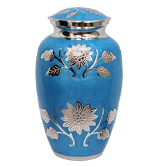 Sunflower Engraved Brass Cremation Urn -  product_seo_description -   -  Divinity Urns.