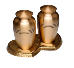 Classic Gold Heart Base Companion Cremation Urn