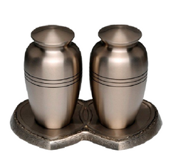 Classic Pewter Heart Base Companion Cremation Urn -  product_seo_description -  Urn For Human Ashes -  Divinity Urns.