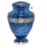Image of Midnight Iris Blue Brass Cremation Urn - product_seo_description - Brass Urn - Divinity Urns.