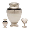 Image of Elegant Pearl White Brass Cremation Urn - product_seo_description - Brass Urn - Divinity Urns.
