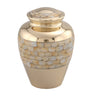Image of Elite Mother of Pearl Brass Cremation Urn -  product_seo_description -  Brass Urn -  Divinity Urns.