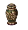 Image of Floral Emerald Green Brass Cremation Urn - product_seo_description - Brass Urn - Divinity Urns.