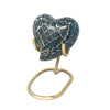 Image of Caribbean Cremation Urn in Blue - Adult Brass & Metal Urn for Ashes -  product_seo_description -  Urn For Human Ashes -  Divinity Urns.