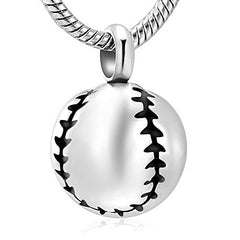 Baseball Stainless Steel Cremation Pendant -  product_seo_description -  Jewelry -  Divinity Urns.