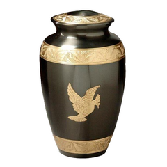 Flying Dove Religious Cremation Urn -  product_seo_description -  Brass Urn -  Divinity Urns.