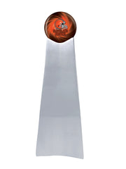 Championship Trophy Cremation Urn with Optional Football and Cleveland Browns Ball Decor and Custom Metal Plaque