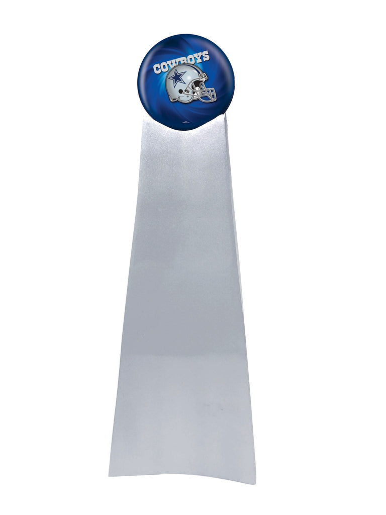 Championship Trophy Cremation Urn with Optional Football and Dallas Cowboys Ball Decor and Custom Metal Plaque - Divinity Urns