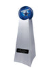 Image of Championship Trophy Cremation Urn with Optional Football and Dallas Cowboys Ball Decor and Custom Metal Plaque - Divinity Urns
