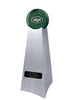 Image of Championship Trophy Cremation Urn with Optional Football and New York Jets Ball Decor and Custom Metal Plaque - Divinity Urns