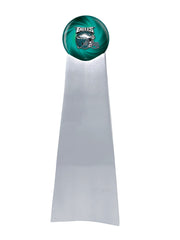 Championship Trophy Cremation Urn with Optional Football and Philadelphia Eagles Ball Decor and Custom Metal Plaque