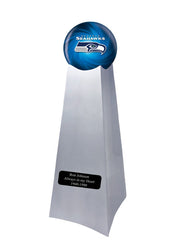 Championship Trophy Cremation Urn with Optional Football and Seattle Seahawks Ball Decor and Custom Metal Plaque - Divinity Urns