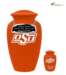 Oklahoma State University Cowboys Orange Memorial Cremation Urn