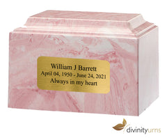 Pink Cultured Marble Cremation Urn