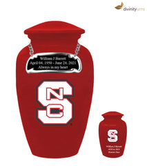 Red North Carolina State Wolfpack Collegiate Cremation Urn