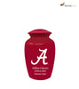 Image of Red Alabama Crimson Tide Collegiate Football Cremation Urn with White "A",  Sports Urn - Divinity Urns