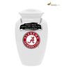 Image of White Alabama Crimson Tide Collegiate Football Cremation Urn with Seal Logo,  Sports Urn - Divinity Urns