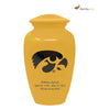 Image of University of Iowa Hawkeyes Cremation Urn-Yellow,  Sports Urn - Divinity Urns