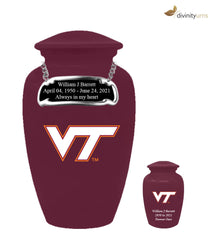 Virginia Tech Collegiate Football Classic Urn - Maroon/Burgundy Funeral Urn