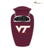 Image of Virginia Tech Collegiate Football Classic Urn - Maroon/Burgundy Funeral Urn,  Sports Urn - Divinity Urns