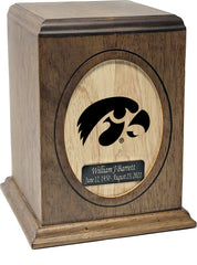 Image of University of Iowa Hawkeyes Wooden Memorial Cremation Urn