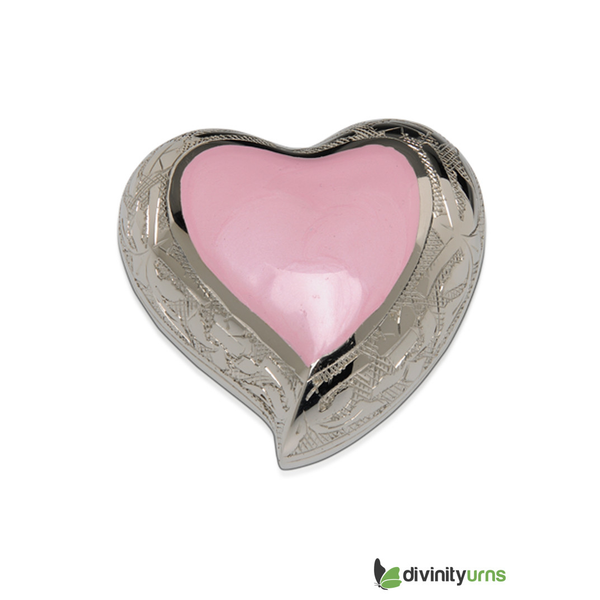 Baby Pink Heart Keepsake Infant Cremation Urn, Infant urn, Divinity Ur