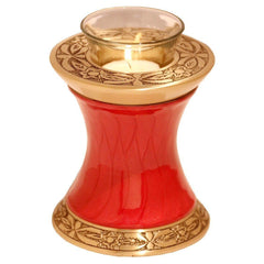 Baroque Red Tealight Cremation Urn -  product_seo_description -  Tealight Urn -  Divinity Urns.
