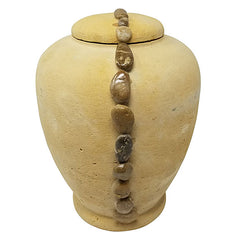 Beige Beaded String Biodegradable Sand Urn -  product_seo_description -  Biodegradable Urn -  Divinity Urns.