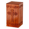 Image of Solid Rosewood Cremation Urn with Engraved Cross - product_seo_description - Adult Urn - Divinity Urns.