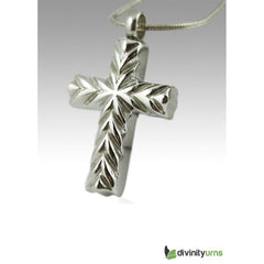 Elegant Cross Stainless Steel Cremation Keepsake Pendant -  product_seo_description -  Memorial Ceremony Supplies -  Divinity Urns.