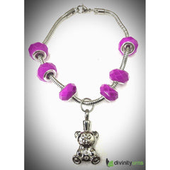 Elegant Fuchsia Murano Bead Cremation Bracelet -  product_seo_description -  Jewelry -  Divinity Urns.
