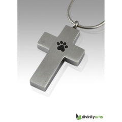 Paw Cross Cremation Keepsake Pendant -  product_seo_description -  Memorial Urns -  Divinity Urns.