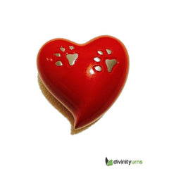 Paw Pet Keepsake Cremation Urn - Red -  product_seo_description -  Memorial Urns -  Divinity Urns.